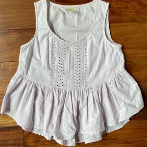 Anthropologie Eyelet Peplum Top - Size 00P